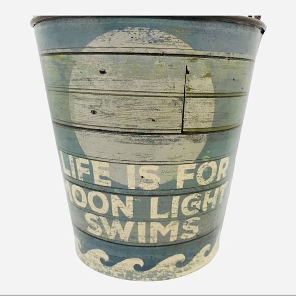 Beach Pail Decor Accent Blue Primitives by Kathy - Picture 6 of 9